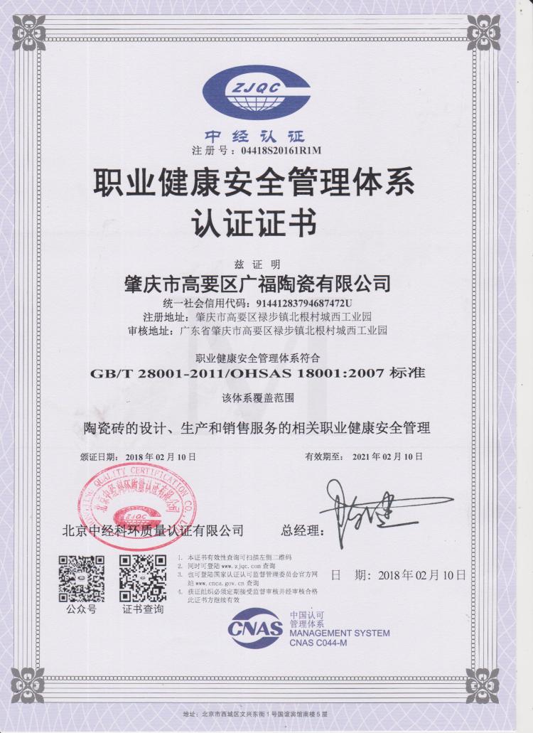 職業(yè)健康安全管理體系